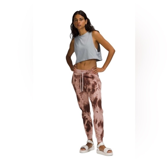Lululemon Warm Down Jogger 28" in Marble Dye Silky French Press Pink Sz 6 - Picture 3 of 16